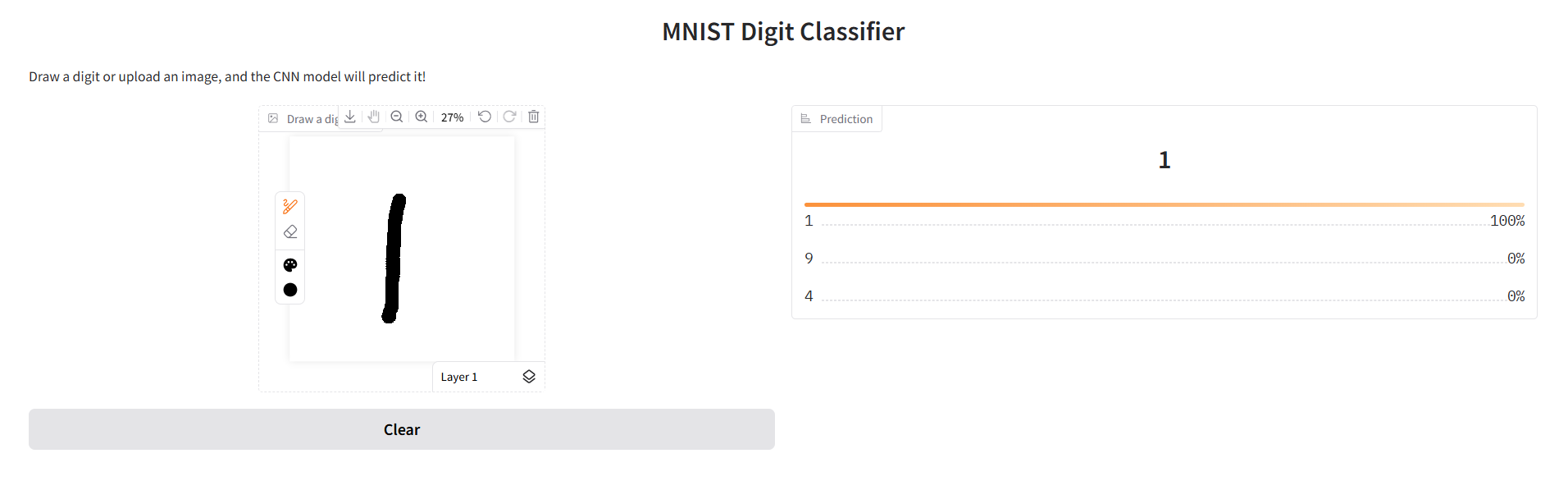Screenshot showing corrected app behavior after code fix